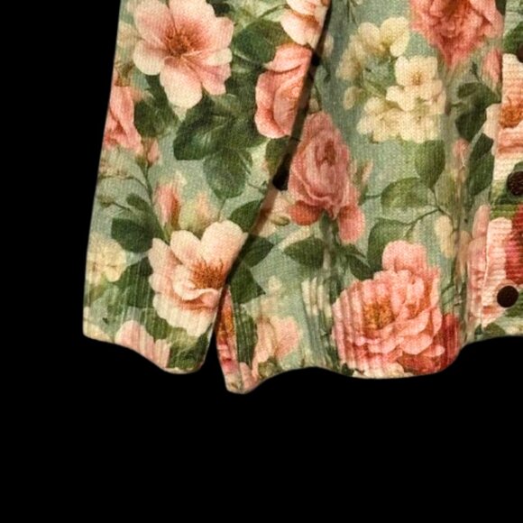 NWOT Gorgeous Pink Green Floral Print Knit Cardigan Sweater Size 3X - Picture 5 of 14